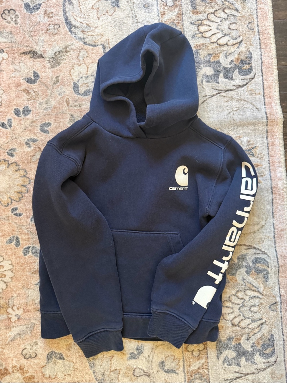 Carhartt Kids Navy Blue Logo Pullover Hoodie